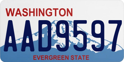 WA license plate AAD9597