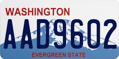 WA license plate AAD9602