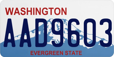 WA license plate AAD9603