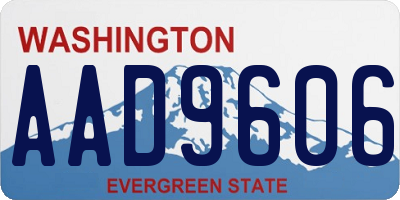 WA license plate AAD9606