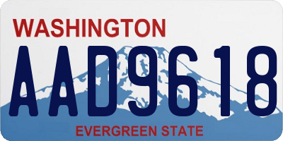 WA license plate AAD9618