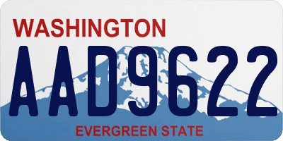 WA license plate AAD9622