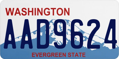 WA license plate AAD9624