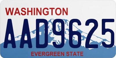 WA license plate AAD9625