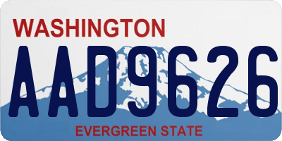 WA license plate AAD9626