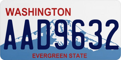 WA license plate AAD9632