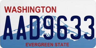 WA license plate AAD9633