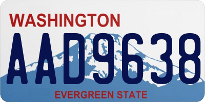 WA license plate AAD9638