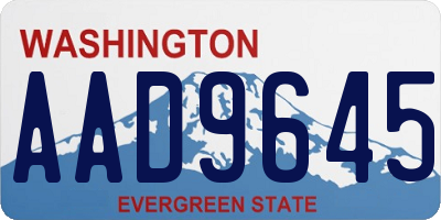 WA license plate AAD9645