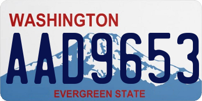 WA license plate AAD9653