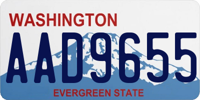 WA license plate AAD9655