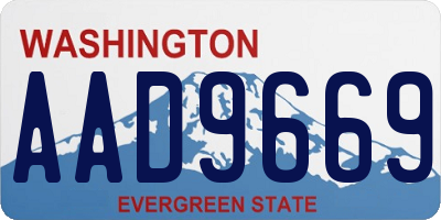 WA license plate AAD9669