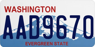 WA license plate AAD9670