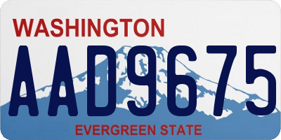 WA license plate AAD9675