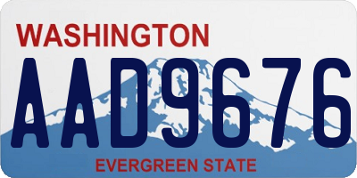 WA license plate AAD9676