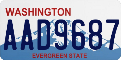 WA license plate AAD9687