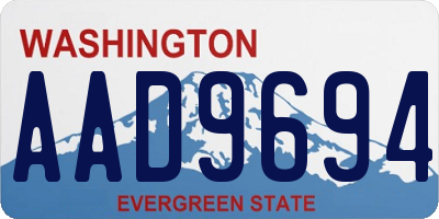 WA license plate AAD9694