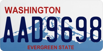 WA license plate AAD9698
