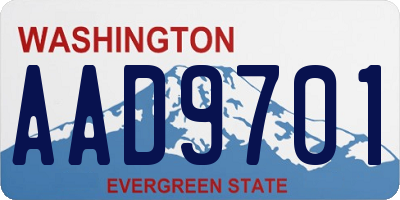 WA license plate AAD9701