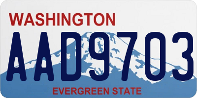 WA license plate AAD9703
