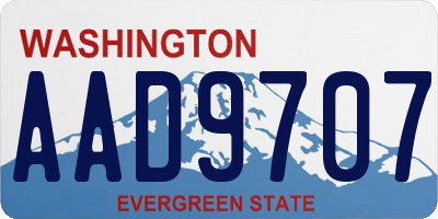 WA license plate AAD9707