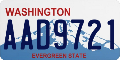 WA license plate AAD9721