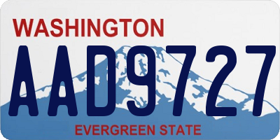 WA license plate AAD9727