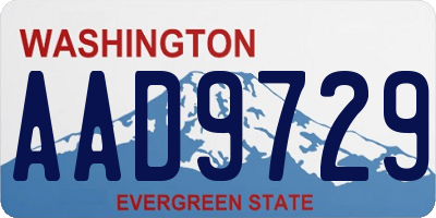 WA license plate AAD9729