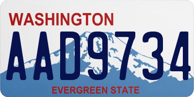 WA license plate AAD9734