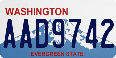 WA license plate AAD9742