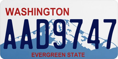 WA license plate AAD9747