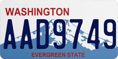 WA license plate AAD9749