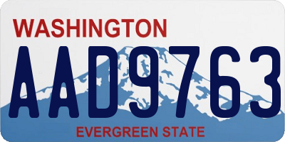 WA license plate AAD9763