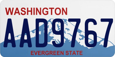 WA license plate AAD9767