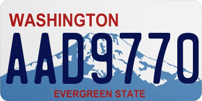 WA license plate AAD9770