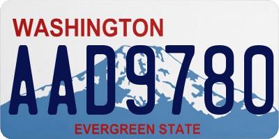 WA license plate AAD9780