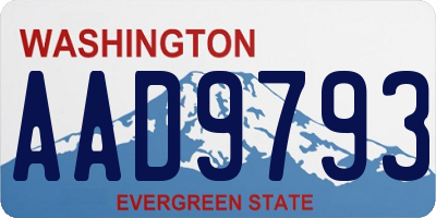 WA license plate AAD9793