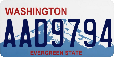 WA license plate AAD9794