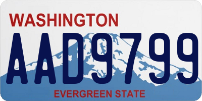 WA license plate AAD9799