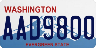 WA license plate AAD9800