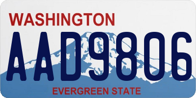 WA license plate AAD9806