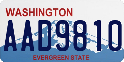 WA license plate AAD9810