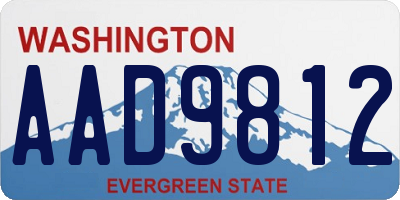 WA license plate AAD9812