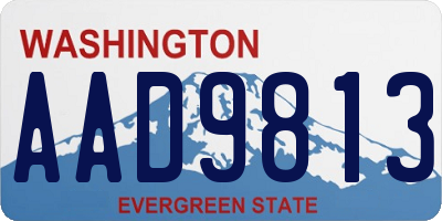 WA license plate AAD9813