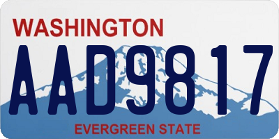 WA license plate AAD9817
