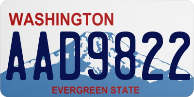 WA license plate AAD9822