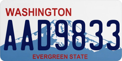 WA license plate AAD9833