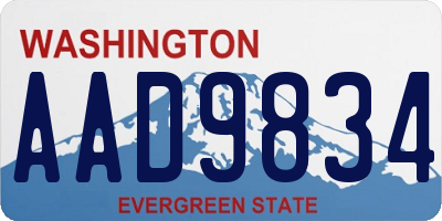 WA license plate AAD9834