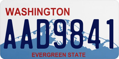 WA license plate AAD9841