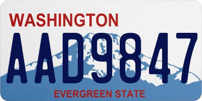 WA license plate AAD9847
